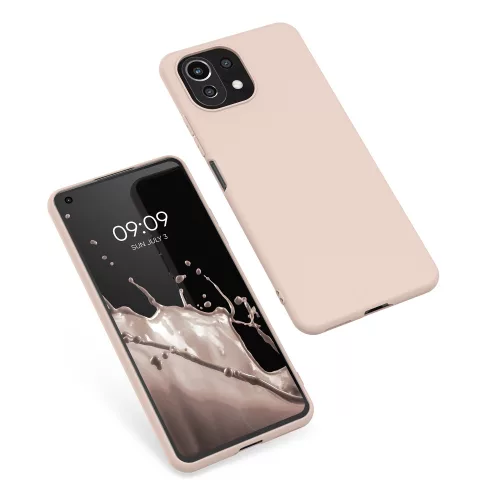 Капак за Xiaomi Mi 11 Lite 5G, Силиконов, Крем, 54726.225, kwmobile