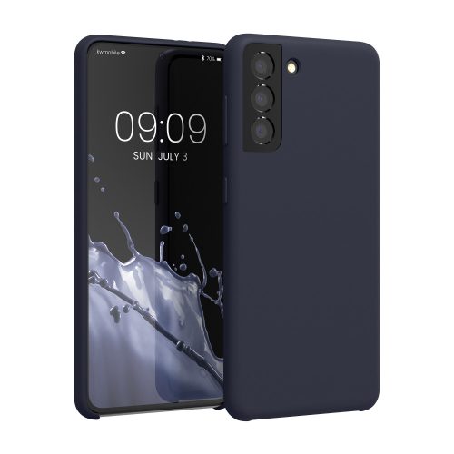 Капак за Samsung Galaxy S21, Силиконов, Син, 54056.186, kwmobile