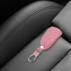 Капак за автомобилен ключ за VW / Skoda / Seat - 3 бутона, kwmobile, Екологична кожа, Розов, 53256.05