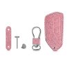 Капак за автомобилен ключ за VW / Skoda / Seat - 3 бутона, kwmobile, Екологична кожа, Розов, 53256.05