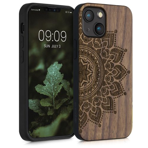 Калъф за Apple iPhone 13 Mini, дърво, кафяв, 55936.04, kwmobile