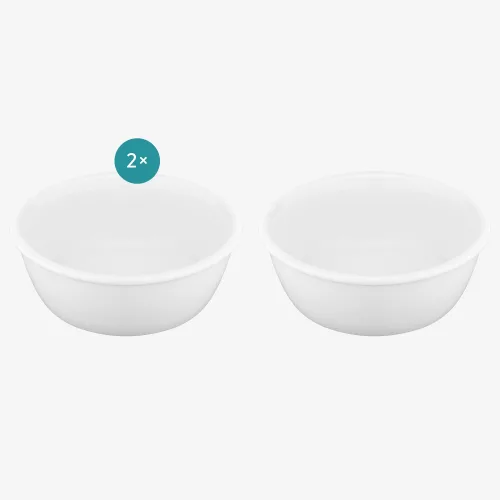 Комплект от 2 купи Navaris за вода и храна, кучета/котки, Бяла, Керамика, 57207.2