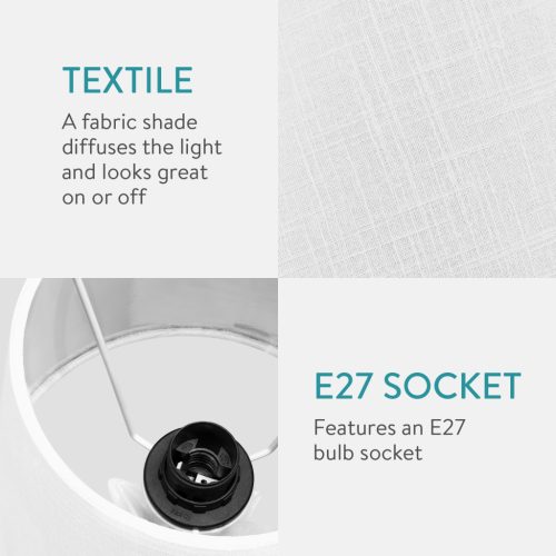 Set 2 Abajururi, E27, Alb/Argintiu, Navaris, 53997.02.42