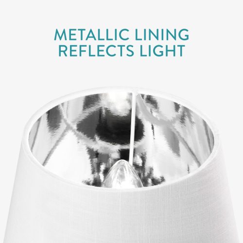 Set 2 Abajururi, E27, Alb/Argintiu, Navaris, 53997.02.42