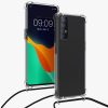 Калъф Kwmobile за OPPO Find X2 Neo, силиконов, прозрачен/черен, 57266.01