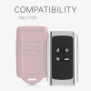 Капак за автомобилен ключ за Renault 4 бутона - Smart Key, Kwmobile, розов, силикон, 48035.52
