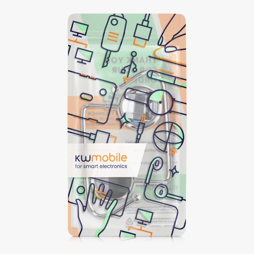 Комплект 2 настолни кукички за чанти, Kwmobile, черно/бяло, цинк, 57308.01