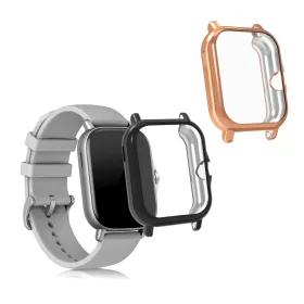   Комплект от 2 калъфа за Huami Amazfit GTS 3/Amazfit GTS 2/Amazfit GTS 2e, Kwmobile, черен/златен, силикон, 53906.10