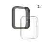 Комплект от 2 калъфа за Xiaomi Mi Watch Lite/Redmi Watch, Kwmobile, прозрачен/черен, силикон, 54528.03