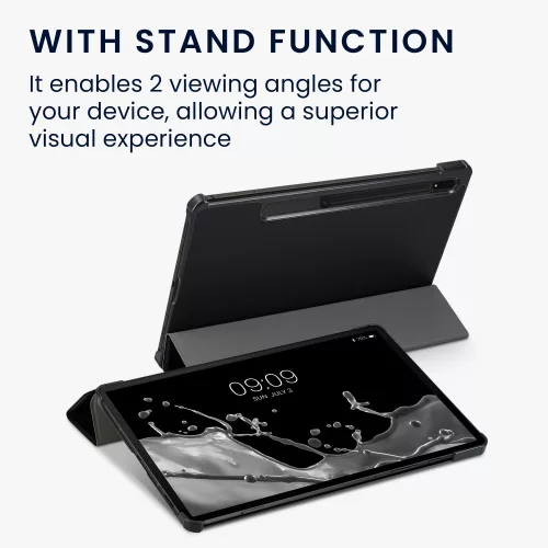 Капак за таблет Samsung Galaxy Tab S8, Kwmobile, Черен, Еко кожа, 57463.01