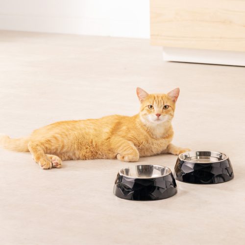 Комплект от 2 купи за домашни любимци Navaris, метални, черни, 57479.01