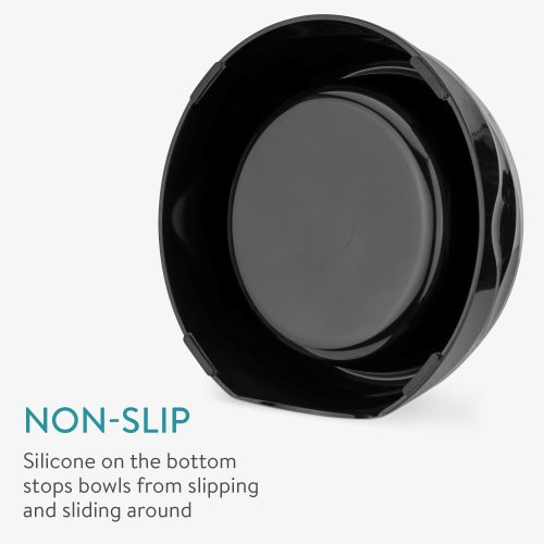 Комплект от 2 купи за домашни любимци Navaris, метални, черни, 57479.01