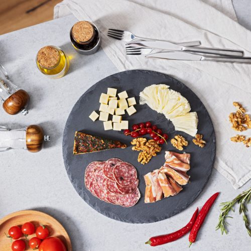 Platou rotativ din ardezie Navaris, 30 cm, design modern, 57678.01