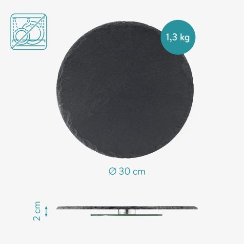 Platou rotativ din ardezie Navaris, 30 cm, design modern, 57678.01