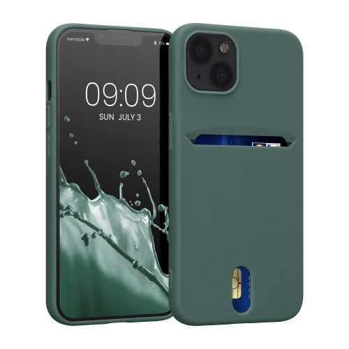 Калъф Kwmobile за Apple iPhone 13, силиконов, зелен, 57748.166