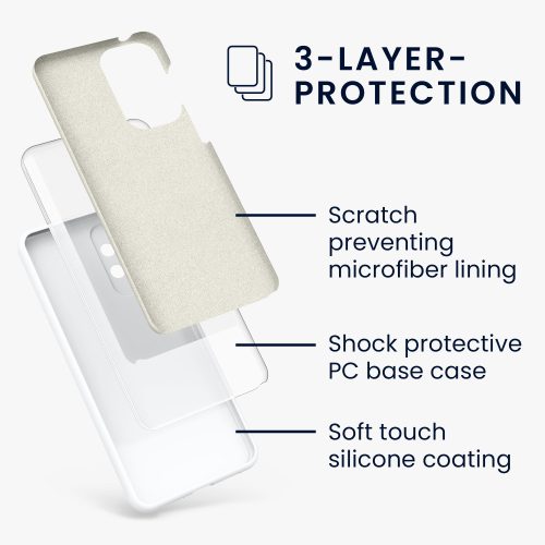 Калъф Kwmobile за Samsung Galaxy A33 5G, Силиконов, Бял, 57833.48