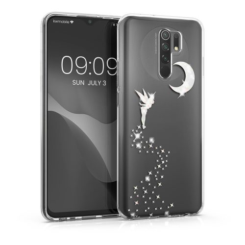 Калъф Kwmobile за Xiaomi Redmi 9, силиконов, прозрачен/сребрист, 57083.04