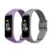 Комплект 2 каишки за Samsung Galaxy Fit 2, Kwmobile, сиво/лилаво, силикон, 53962.06