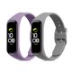 Комплект 2 каишки за Samsung Galaxy Fit 2, Kwmobile, сиво/лилаво, силикон, 53962.06
