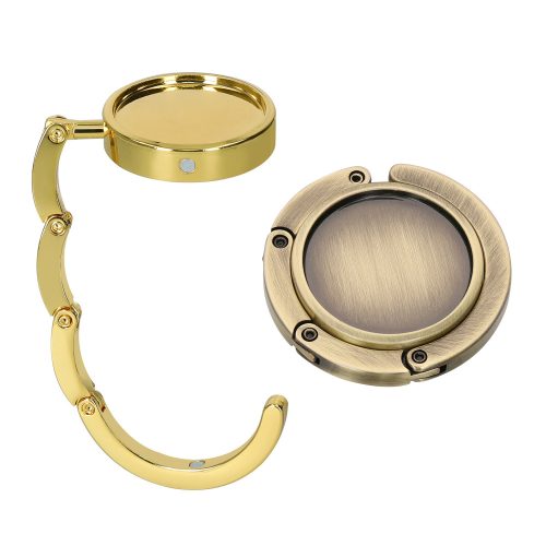 Комплект 2 настолни кукички за чанти, Kwmobile, злато, алуминий, 48556.08