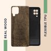 Калъф Kwmobile за Samsung Galaxy A12, дърво, кафяв, 55092.03