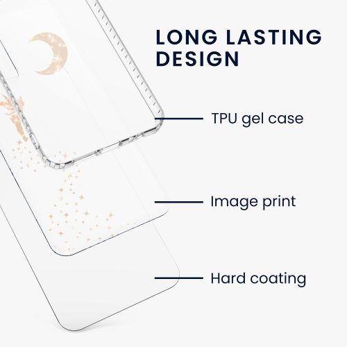 Калъф Kwmobile за Samsung Galaxy A22 5G, Силиконов, Прозрачен/Златен, 58363.01