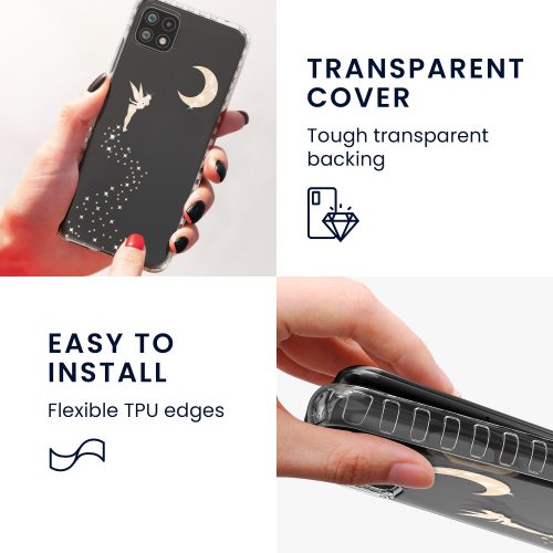 Калъф Kwmobile за Samsung Galaxy A22 5G, Силиконов, Прозрачен/Златен, 58363.01