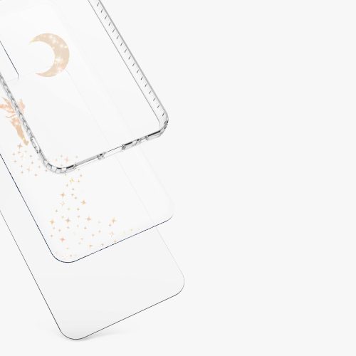 Калъф Kwmobile за Samsung Galaxy A22 5G, Силиконов, Прозрачен/Златен, 58363.01