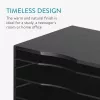 Organizator documente Navaris, 33x24.5x26 cm, rafturi reglabile, birou, negru, MDF/bambus