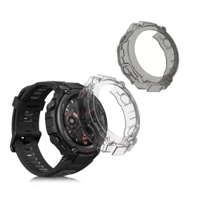   Комплект от 2 калъфа за Huami Amazfit T-Rex/Amazfit T-Rex Pro, Kwmobile, черен/прозрачен, силикон, 58459.02