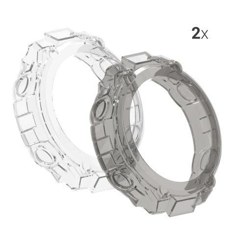 Комплект от 2 калъфа за Huami Amazfit T-Rex/Amazfit T-Rex Pro, Kwmobile, черен/прозрачен, силикон, 58459.02