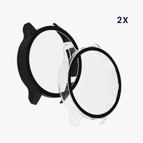 Комплект от 2 калъфа за Xiaomi Mi Watch/Mi Watch Color Sport, Kwmobile, черен/прозрачен, пластмаса, 58467.01