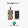 Капак за автомобилен ключ за Renault 4 бутона - Smart Key, Kwmobile, многоцветен, еко кожа, 44637.69