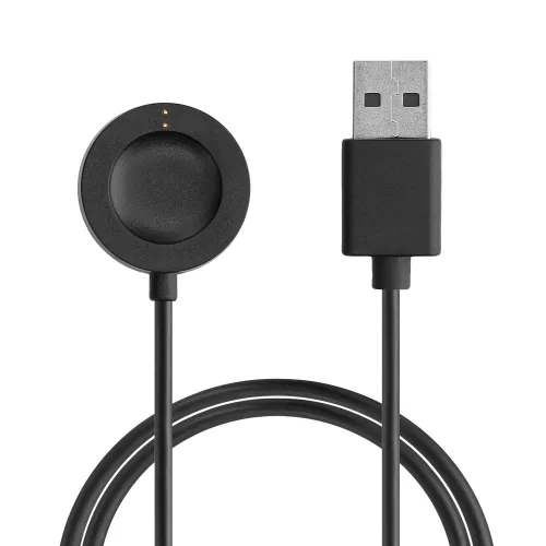 USB кабел за зареждане за Fossil Gen 6/Gen 5/Gen 4, Kwmobile, черен, пластмаса, 58644.01