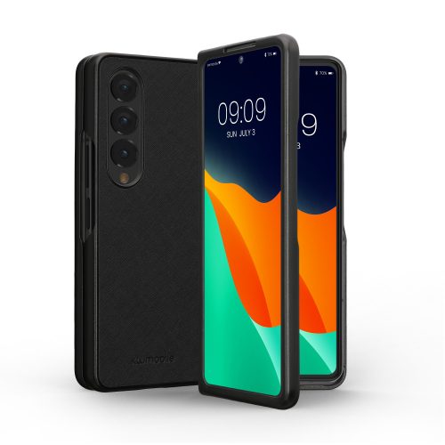 Калъф Kwmobile за Samsung Galaxy Z Fold 4, Еко кожа, Черен, 58680.01