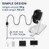 Докинг стойка за Fitbit Inspire 2/Ace 3, Kwmobile, черен/сребрист, метал, 58723.01