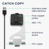 Докинг стойка за Fitbit Inspire 2/Ace 3, Kwmobile, черен/сребрист, метал, 58723.01