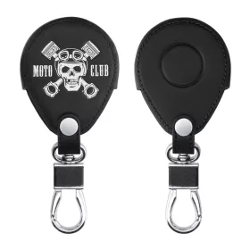   Калъф за мотоциклетен ключ за Harley Davidson, Kwmobile, черен/бял, екологична кожа, 58826.03