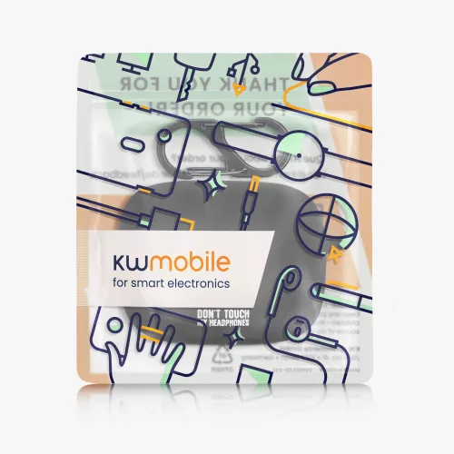 Капак за слушалки JBL 230NC TWS, Kwmobile, черен/бял, силикон, 58870.01