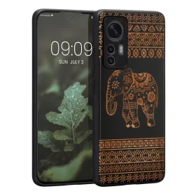   Калъф Kwmobile за Xiaomi 12/12X, дърво, кафяв/черен, 56788.05