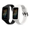 Комплект от 2 каишки за Huawei Band 7/Band 6/Honor Band 6, Kwmobile, черно/бяло, силикон, 58914.02