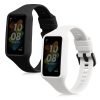 Комплект от 2 каишки за Huawei Band 7/Band 6/Honor Band 6, Kwmobile, черно/бяло, силикон, 58914.02