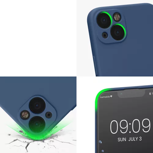 Калъф Kwmobile за Apple iPhone 13, силиконов, син, 58954.116