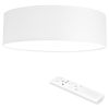 Plafoniera LED tavan Navaris, 22W, diametru 32 cm, telecomanda, 25000h, alb, textil/metal
