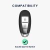 Капак за автомобилен ключ за Suzuki 2 бутона - Keyless Go, Kwmobile, сребрист, силикон, 54591.94
