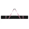 Husa schiuri Navaris, 190x15x30 cm, 1680D, fermoar dublu, curele captusite, negru/roz, poliester