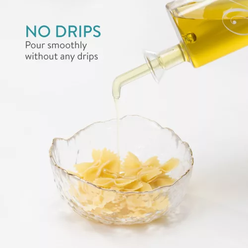 Set recipiente ulei si otet Navaris, 2x220 ml, sticla borosilicata, maro, sticla/lemn