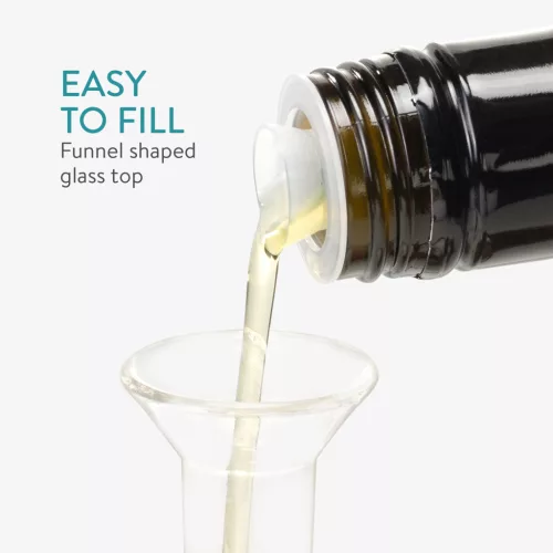 Set recipiente ulei si otet Navaris, 2x220 ml, sticla borosilicata, maro, sticla/lemn