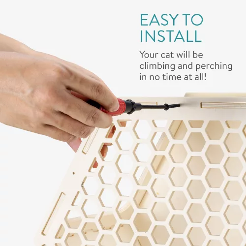 Мебел за катерене на котки Navaris, бежово, дърво, 58934.04