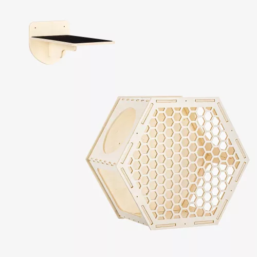 Мебел за катерене на котки Navaris, бежово, дърво, 58934.04